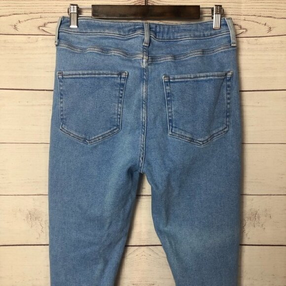 Forever 21 Light Wash Distressed Knee High Rise Skinny Jeans 31 - Picture 5 of 6